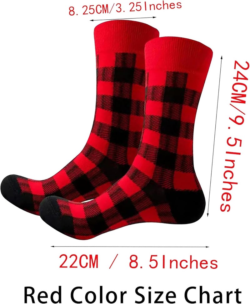 UTOWO Buffalo-Plaid-Cotton-Socks - Check Crew Socks Hiking Casual Warm Socks 2-pairs Fit for women - Image 2